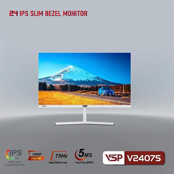 Màn hình VSP V2407S 23.8 inch Full HD IPS 75Hz 5ms (Trắng)