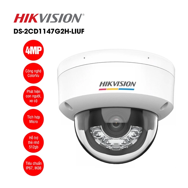 Camera IP HIKVISION DS-2CD1347G2H-LIUF 4MP bán cầu