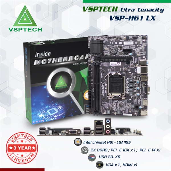 Mainboard VSP H61 LX Cũ
