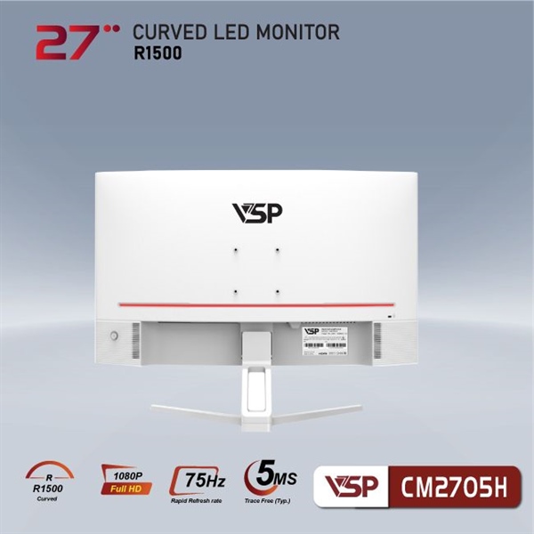 Màn Hình Cong VSP CM2705H 27"/ FHD/ 75Hz/ HDMI/ VGA TRẮNG - Ảnh 2